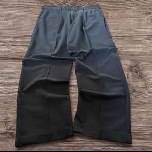 36x32 Black Pleated Baggy Wide Leg Dress Pants Y2K Grunge Vintage 2000s